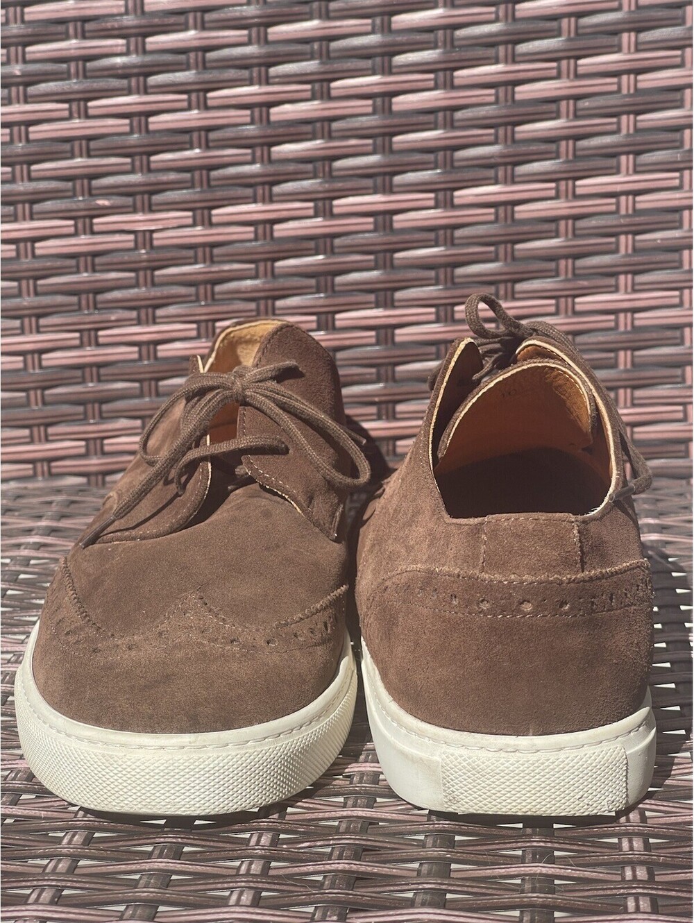 Brooks Brothers 1818 Brown Suede Leather Wingtip Lace Up Men’s Sz 10 Shoes Italy